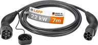 Ładowarki do samochodów elektrycznych - Kabel do ładowania samochodów LAPP Typu 2, do 22 kW, 7 m, czarny 5555934007 - miniaturka - grafika 1