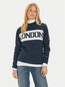 Swetry damskie - Pepe Jeans Sweter Hilda PL702227 Granatowy Regular Fit - miniaturka - grafika 1