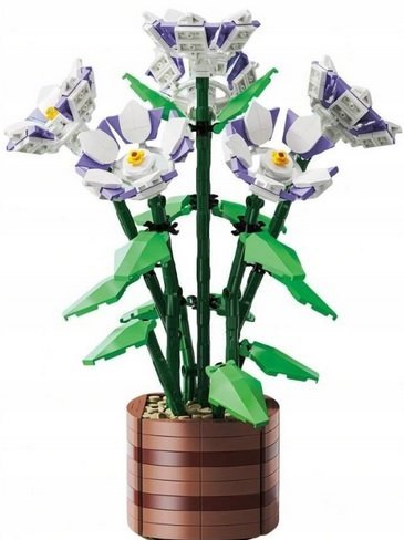 Klocki konstrukcyjne kwiaty w doniczce Petunie 858 el. 101-10