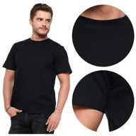 Koszulki męskie - Czarna KOSZULKA MĘSKA T-shirt Bawełniany BASIC Gładka MORAJ r. 3XL - miniaturka - grafika 1