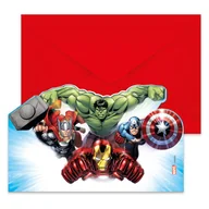 Kartki okolicznościowe i zaproszenia - ZAPROSZENIA Z KOPERTAMI AVENGERS 6 SZT - miniaturka - grafika 1