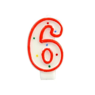 Świeczka cyferka 6 kropki - świeca - Urodziny dla dorosłych - miniaturka - grafika 1