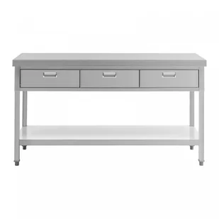 Stół ze stali nierdzewnej z szufladami - 150 x 60 cm ROYAL CATERING 10012697 RCAT-150/60-D - Meble gastronomiczne - miniaturka - grafika 4