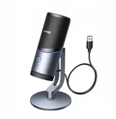 Mikrofony komputerowe - Mikrofon Ugreen CM769 na biurko, z USB-A, RGB LED - srebrny - miniaturka - grafika 1