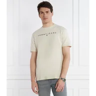 Koszulki męskie - Tommy Jeans T-shirt LINEAR LOGO TEE EXT | Regular Fit - miniaturka - grafika 1