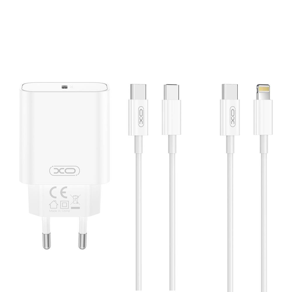 XO ŁADOWARKA SIECIOWA CE32 PD 20W 1X USB-C BIAŁA + KABEL USB-C - USB-C