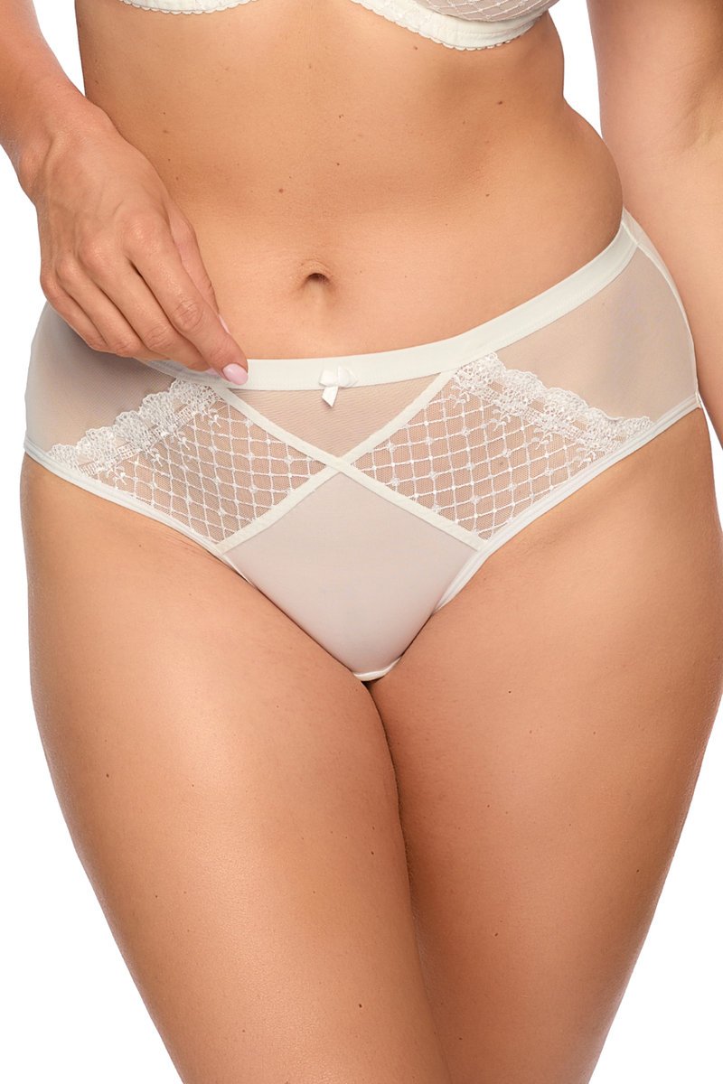 Figi damskie z haftem Marisa 029 ecru S