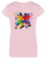 Koszulki i topy damskie - T-Shirt damski nadruk Kolorowy Piłkarz R.L - miniaturka - grafika 1