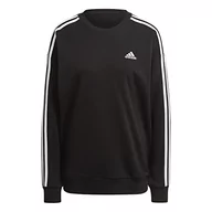 Bluzy damskie - adidas Bluza damska W Lngwr SWT, czarny/biały, M - miniaturka - grafika 1