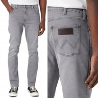 Spodnie męskie - Wrangler LARSTON SLIM Washed Grey DOPASOWANE SZARE SPODNIE JEANSOWE W31 L34 - miniaturka - grafika 1