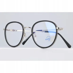 Okulary Lenonki filtr światła niebieskiego BLUE LIGHT do komputera zerówki 2548-1 srebrno-czarne - Okulary korekcyjne, oprawki, szkła - miniaturka - grafika 1