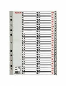 Esselte Przekładki PCV szare A4 1-54 100109 - Przekładki do segregatorów - miniaturka - grafika 1