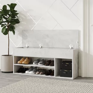 vidaXL Ławka z miejscem na buty, szarość betonu, 105x30x45 cm - Szafki na buty - miniaturka - grafika 1