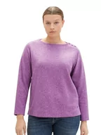 Bluzy damskie - TOM TAILOR Bluza damska plus size, 33963 - Mauvy Plum Melange, 48 duże rozmiary - miniaturka - grafika 1