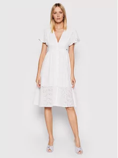 Sukienki - Pepe Jeans Sukienka letnia Mae PL953020 Biały Regular Fit - grafika 1