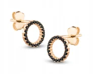 Biżuteria dla dzieci - ZŁOTE KOLCZYKI NA SZTYFT KÓŁKO CYRKONIA 585 - miniaturka - grafika 1