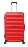 Walizki - Średnia walizka podróżna VIP ABS 24" RED ATENY 3,8kg 66L odpinane kółka - miniaturka - grafika 1