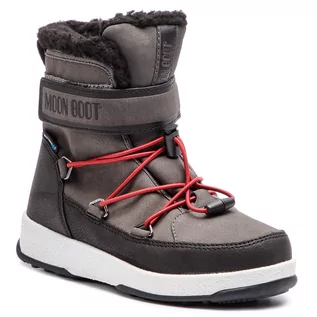 Buty dla chłopców - Śniegowce MOON BOOT - Jr Boy Boot Wp 34051600002 Black/Castleroc - grafika 1