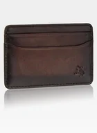 Etui na dokumenty i karty - Etui Cardholder Męskie Skórzane Visconti Na Karty Slim Ciemny Brąz - miniaturka - grafika 1