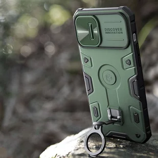 Nillkin CamShield Armor Pro Magnetic Case etui iPhone 14 Plus MagSafe pancerny pokrowiec podstawka ring czarny - Etui i futerały do telefonów - miniaturka - grafika 11