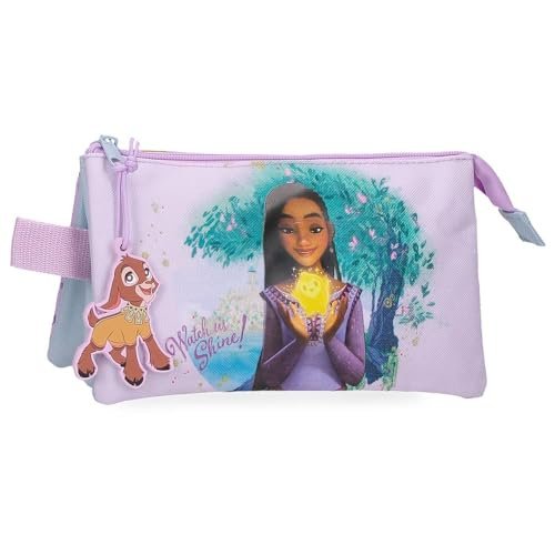 Joumma Disney Watch us Shine Pokrowiec Trzyosobowy Różowy 22x12x5 cms Poliester, Różowy, Potrójne etui
