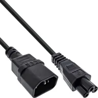 Kable miedziane - InLine 16551 kabel sieciowy C14, złącze na wtyczkę C5, kabel zasilający do laptopa, projektora, zasilacza, zalane wtyczki, czarny, 1 m - miniaturka - grafika 1