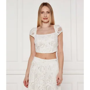 GUESS Top DOMITILLE Cropped Fit - Bluzki damskie - miniaturka - grafika 1