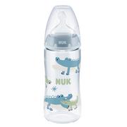 Butelki dla niemowląt - Nuk Fc+ Butelka Antykolkowa Z Czujnikiem 300Ml + Smoczek 6-18M Do Kaszki Niebieska - miniaturka - grafika 1