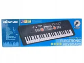 Instrumenty muzyczne dla dzieci - Keyboard muzyczny n/b z mikrofonem 013298 96240 - miniaturka - grafika 1