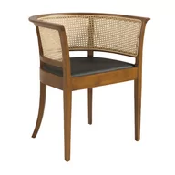Krzesła - Krzesło do jadalni z rattanowym oparciem i konstrukcją z drewna orzechowego  4116 ANGEL CERDA - miniaturka - grafika 1