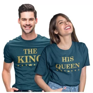 KOSZULKI DLA PAR NA WALENTYNKI PREZENT THE KING HIS QUEEN - Walentynki - miniaturka - grafika 1