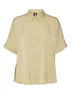 Koszule damskie - VERO MODA VMKATRINE S/S koszula damska Oversized Shirt WVN NOOS, khaki, L - miniaturka - grafika 1