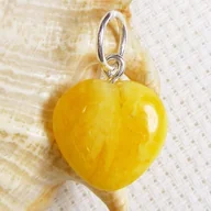 Wisiorki - 650-83 Serduszko Wisiorek Srebro 925 Bursztyn - miniaturka - grafika 1