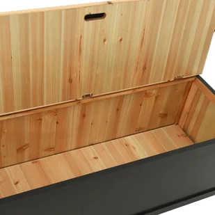 Ławka, czarna, 107x45x75,5 cm, lite drewno jodłowe Lumarko! - Ławki do przedpokoju - miniaturka - grafika 9