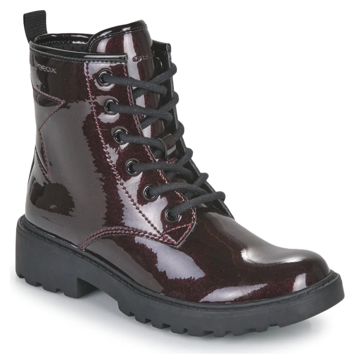 Geox Damskie buty J Casey Girl Ankle Boot, Dk Burgundy Black, 38 EU