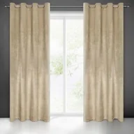 Zasłony - Zasłona gotowa na przelotkach SAMANTA 250 x 140 cm beżowy - miniaturka - grafika 1