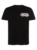 Koszulki męskie - Jack & Jones - T-shirt męski  JCOSpirit  duże rozmiary, czarny - miniaturka - grafika 1