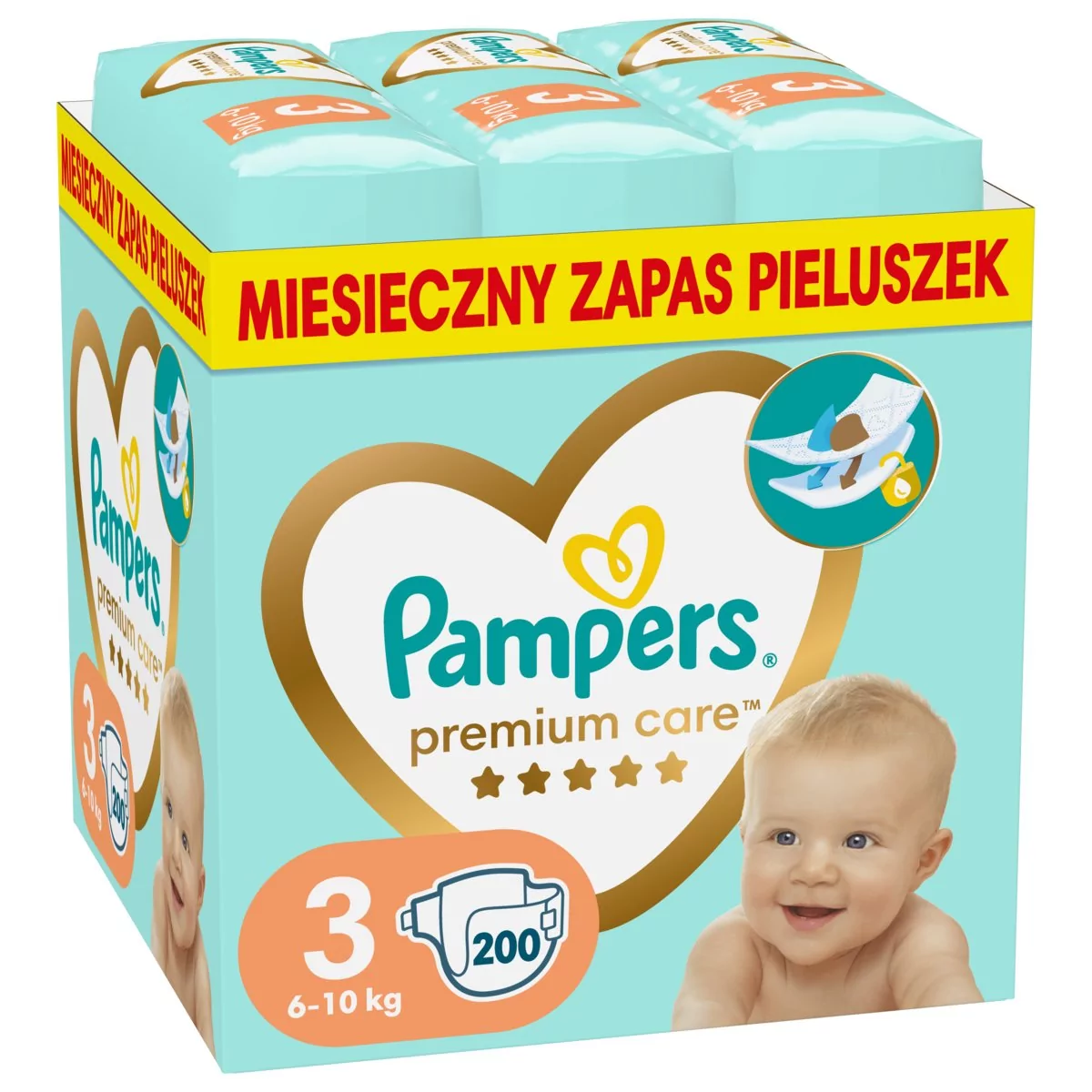 Pampers Pieluszki Premium Care 3, 6-10 kg, 200 szt.