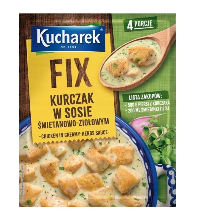 Kucharek Fix Kurczak w sosie śmietanowo‑ziołowym 30 g