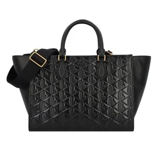 Lacoste Maheki Shopper Bag Skórzany 43 cm czarny - Torebki damskie - miniaturka - grafika 1