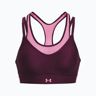 Biustonosz fitness Under Armour Infinity Mesh Low purple stone/pink edge - Bielizna sportowa damska - miniaturka - grafika 1