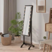 Lustra - vidaXL Lustro stojące z LED, czarne, 34x37x146 cm - miniaturka - grafika 1