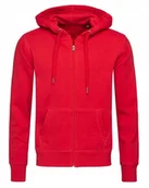 Bluzy męskie - Bluza Męska Rozpinana z Kapturem SUPER JAKOŚĆ STEDMAN 5610 CZERWONA L - miniaturka - grafika 1
