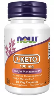 Now Foods, Now 7-keto 100mg Dhea Obniża Kortyzol, 60 Kaps. - Suplementy naturalne - miniaturka - grafika 1