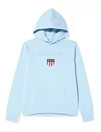 Bluzy dla chłopców - GANT Chłopięca bluza z kapturem, niebieska Capri Blue, standardowa, niebieski (Capri Blue), 176 - miniaturka - grafika 1