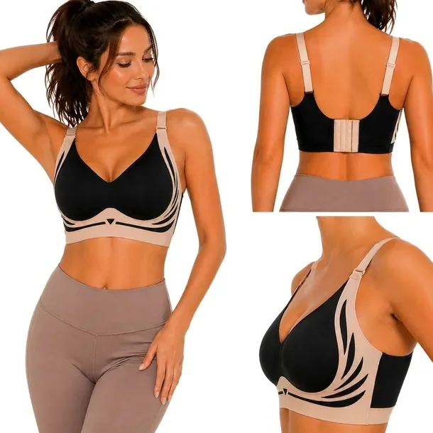 Biustonosz Sportowy Damski Push Up Modelujący Bezszwowy Wkładki Rozmiar Xl