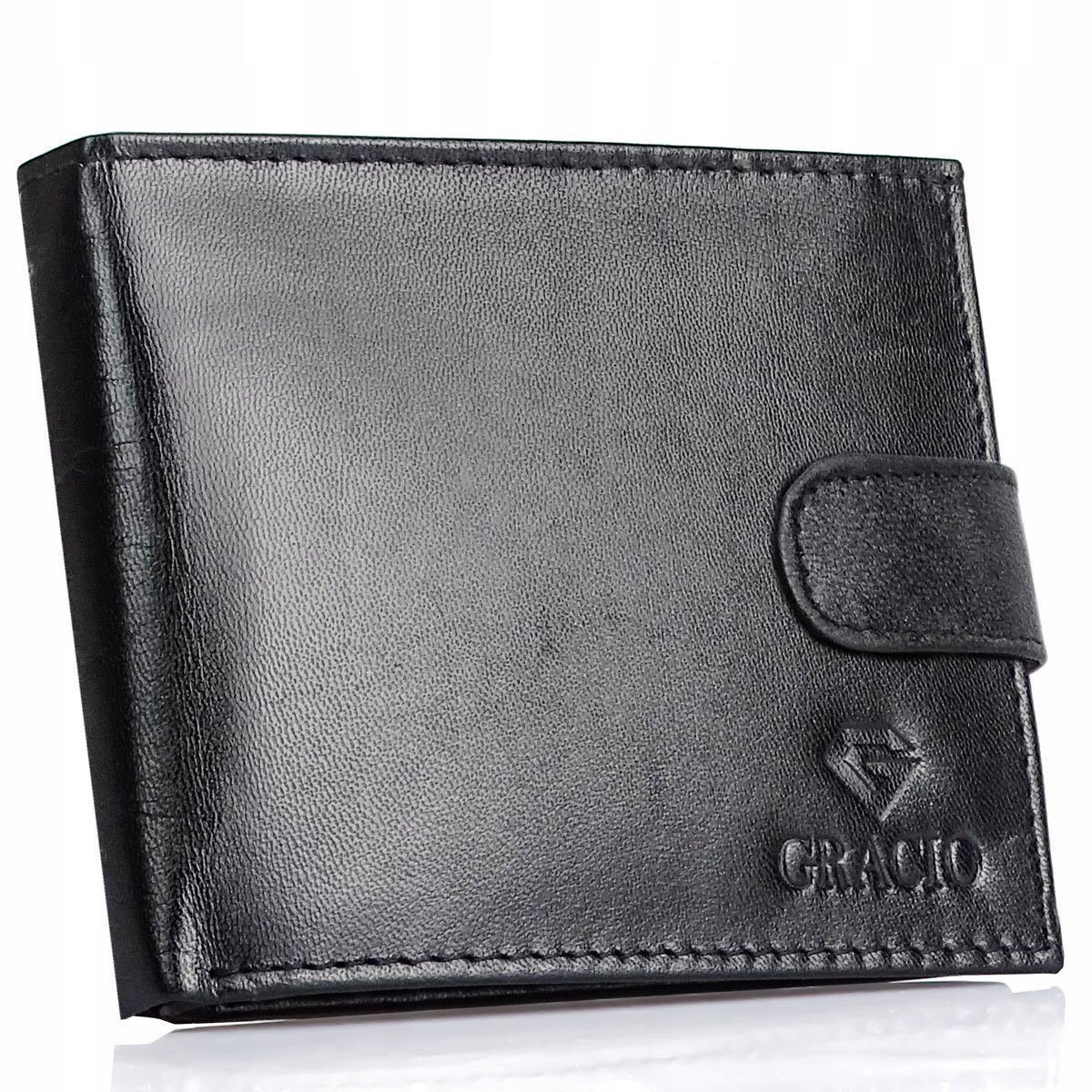 PORTFEL MESKI Skorzany Czarny Bigiel RFID Gracio PERSONALIZOWANY Grawer