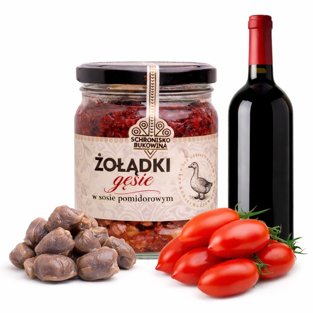 Żołądki gęsie 380g w sosie - Schronisko Bukowina