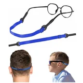 Akcesoria do okularów - Taśma do okularów na regulowanej gumce z silikonowymi zaczepami - GRANAT - miniaturka - grafika 1