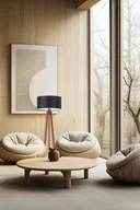 Lampy stojące - Drewniana lampa stojąca na 3 nogach w stylu skandynawskim MIAMI - miniaturka - grafika 1